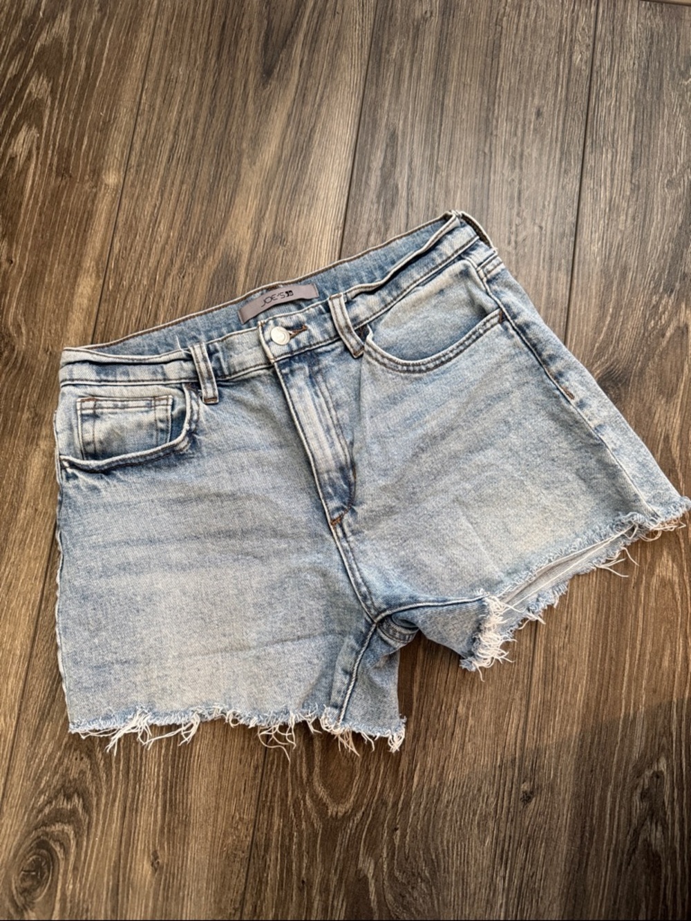 Joe's Jeans Light Wash Frayed Hem Denim Shorts